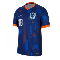 Netherlands Donyell Malen #18 Replica Away Shirt Euro 2024 Short Sleeve